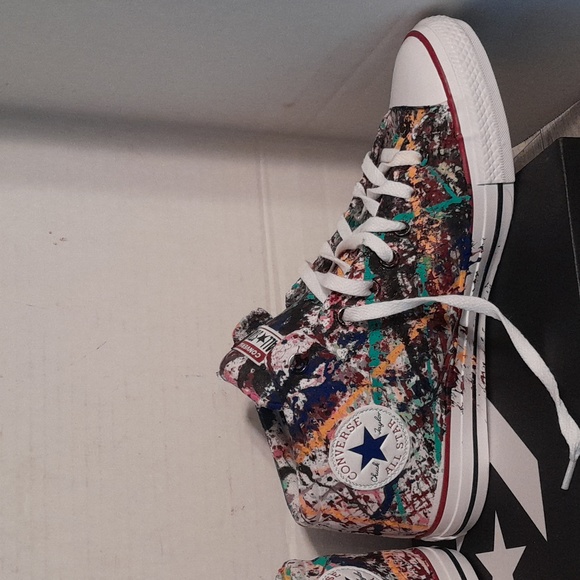 ๐ BY REQUEST ๐ Custom Painted Multicolor Graffiti Converse High Tops - Picture 9 of 16